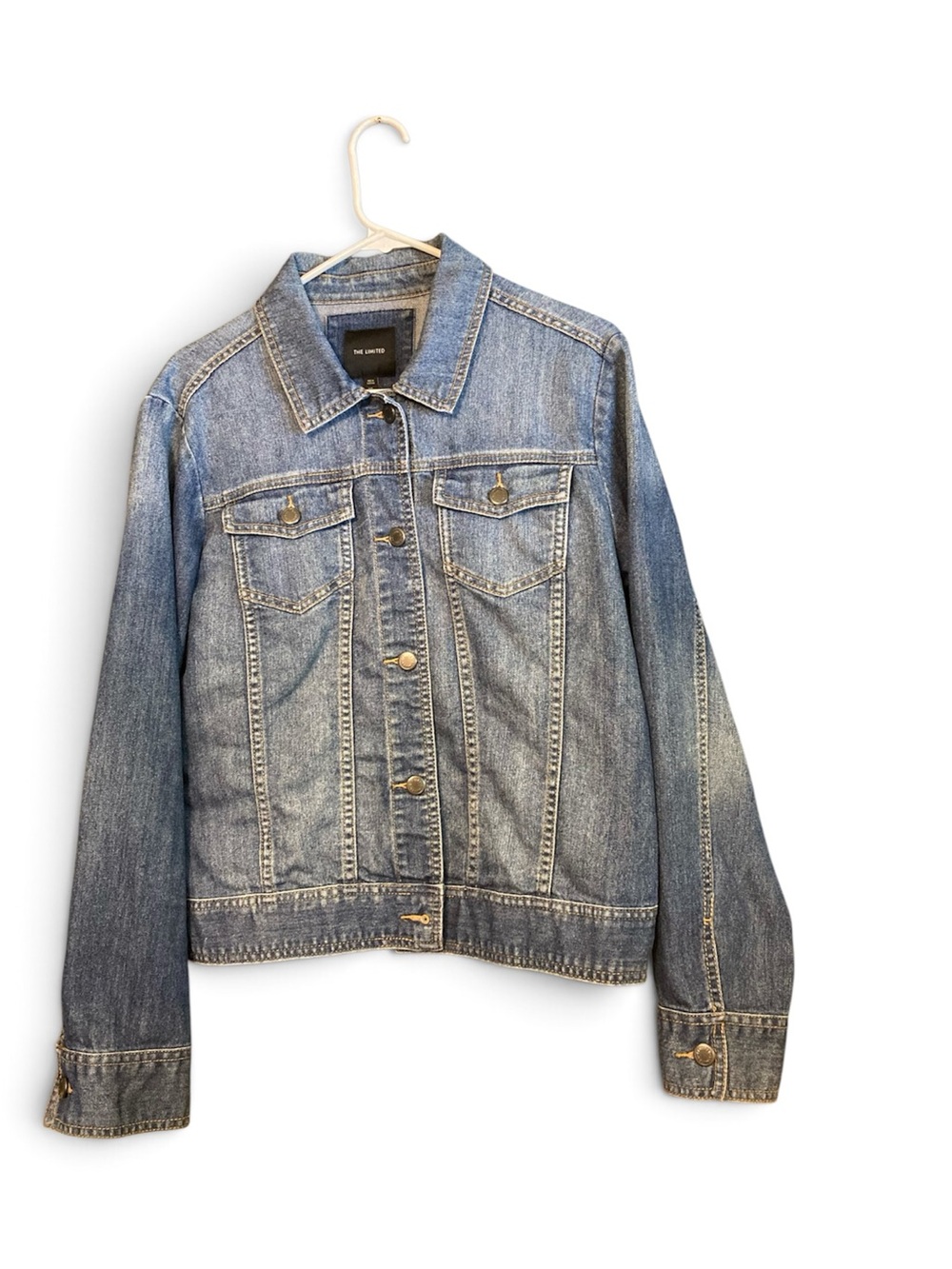 The Limited Large Blue Denim Jacket - Womens Trucker Style